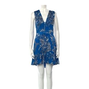 Alexis Cassara blue floral print mini dress sleeveless M Anthropologie Revolve